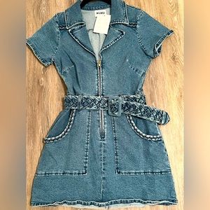 Denim Braided Belt Outlaw Dress from Revolve